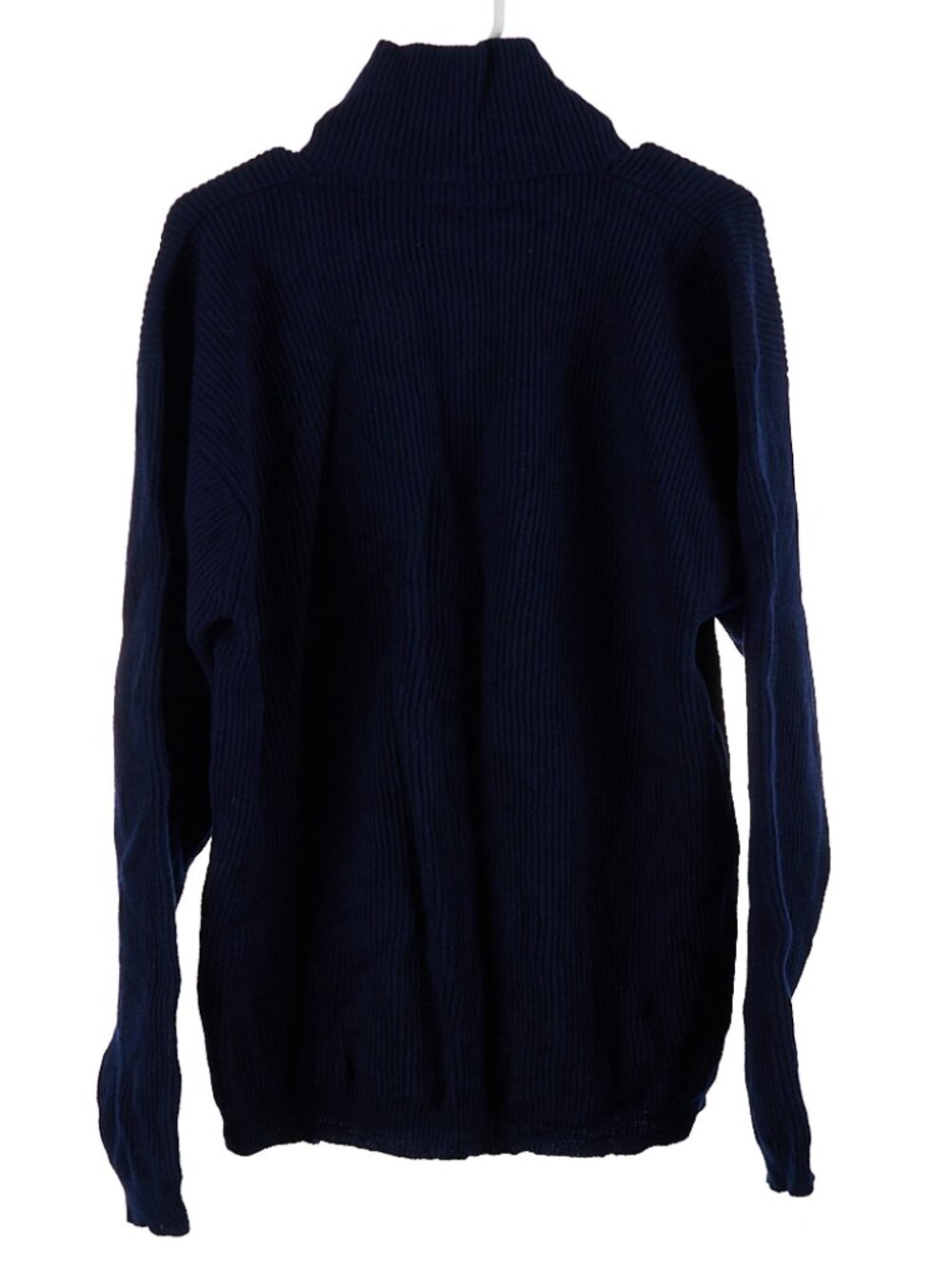 Vintage Eddie Bauer AKA 100% Lambswool Full Zip Ribbed Sweater Jacket Men's L - Picture 5 of 5